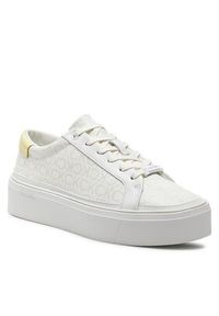 Calvin Klein Sneakersy Flatform Cup Lace Up Epi Mono HW0HW01911 Biały. Kolor: biały