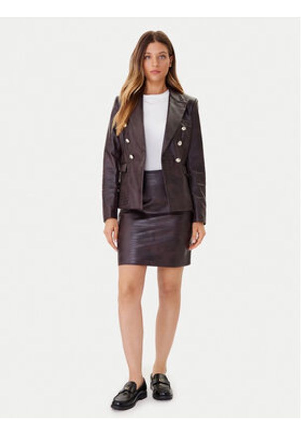 JOOP! Marynarka 58 254J58Jaidyn 30048908 Brązowy Slim Fit. Kolor: brązowy. Materiał: skóra