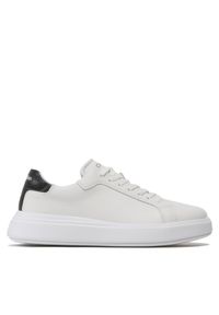 Calvin Klein Sneakersy Low Top Lace Up Lth HM0HM01016 Biały. Kolor: biały. Materiał: skóra