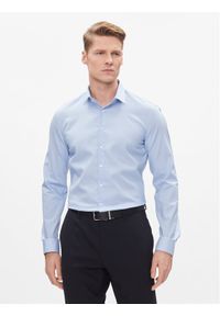 Calvin Klein Koszula K10K112299 Niebieski Slim Fit. Kolor: niebieski. Materiał: bawełna