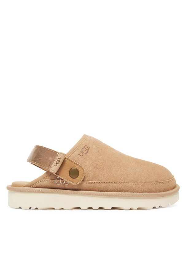 Ugg Klapki M Goldencoast Clog II 1166915 Beżowy. Kolor: beżowy. Materiał: zamsz, skóra