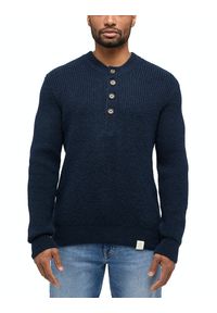 Męski Sweter Mustang Style Emil C Henley Total Eclipse 1014118 5226. Typ kołnierza: typu henley