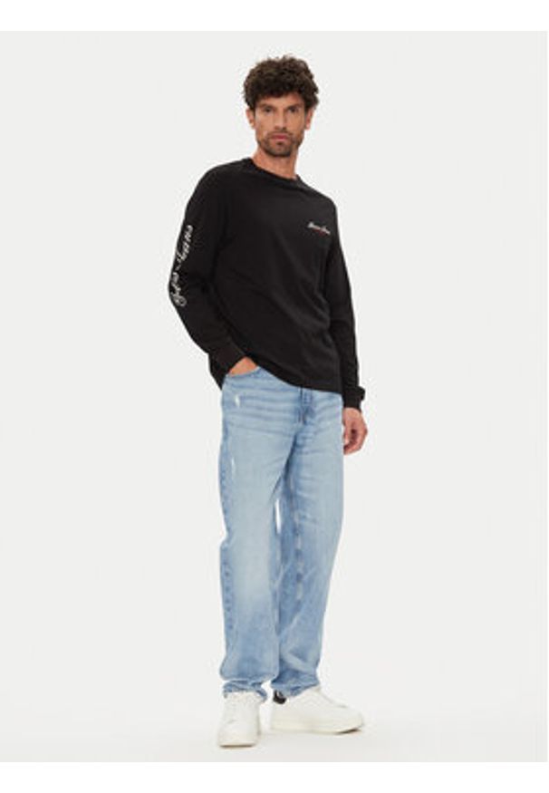 Guess Jeans Longsleeve M5YI03 K8HM0 Czarny Regular Fit. Kolor: czarny. Materiał: bawełna. Długość rękawa: długi rękaw