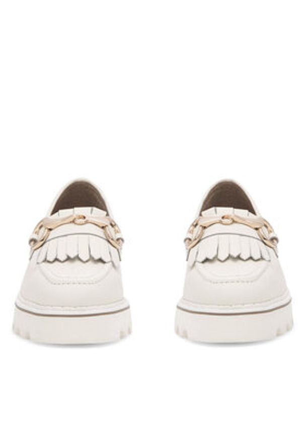 Badura Loafersy NECTOR-06W1-016 Biały. Kolor: biały. Materiał: skóra
