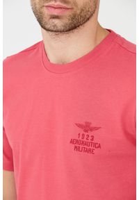 Aeronautica Militare - AERONAUTICA MILITARE Różowy bawełniany męski t-shirt, Rozmiar XXL. Kolor: różowy. Materiał: bawełna #6