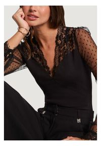 Morgan Bluzka 252-TARSILA Czarny Slim Fit. Kolor: czarny. Materiał: syntetyk