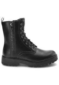 TOMMY HILFIGER - Czarne Botki Tommy Hilfiger Modne Buty Damskie. Kolor: czarny #6