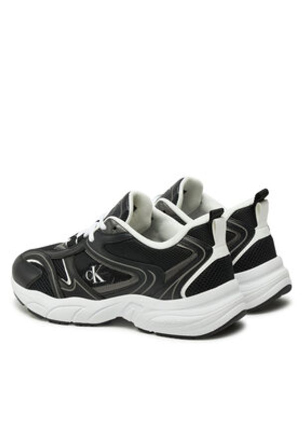 Calvin Klein Jeans Sneakersy Retro Tennis Mesh Ml YW0YW01807 Czarny. Kolor: czarny. Materiał: skóra