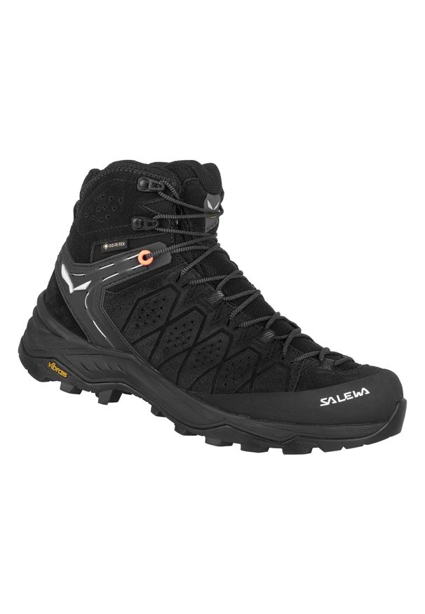 Buty Trekkingowe Damskie Salewa Alp Trainer 2 Mid Gtx. Kolor: czarny. Materiał: guma, tkanina, zamsz, materiał, syntetyk