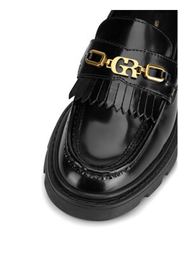 Gino Rossi - GINO ROSSI Loafersy MALA-115991 Czarny. Kolor: czarny. Materiał: skóra, lakier