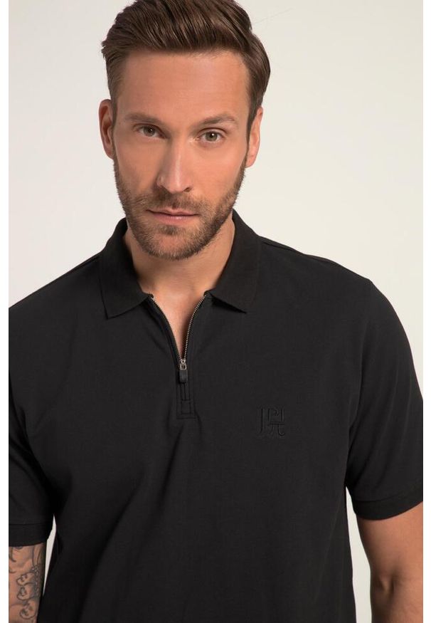 JAY-PI - Męska Koszulka polo FLEXNAMIC® outdoor rękaw 1/2 pika. Typ kołnierza: polo. Kolekcja: plus size. Kolor: czarny. Materiał: bawełna, elastan, materiał
