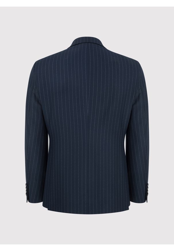 Pako Lorente - PAKO LORENTE – Granatowa marynarka garniturowa w prążki. Okazja: na wesele, na ślub cywilny. Kolor: niebieski. Wzór: prążki