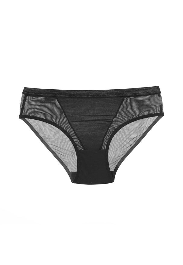 Intica - Majtki z przezroczystym klinem na co dzień Malve. Kolor: czarny. Materiał: tkanina, materiał, skóra