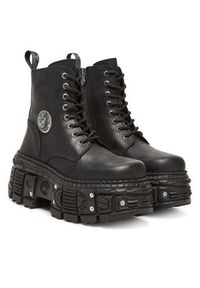 NEW ROCK Botki M-OVERZTANK001-C1 Czarny. Kolor: czarny. Materiał: skóra. Styl: rockowy #3