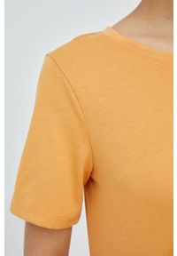 JDY t-shirt damski kolor żółty. Kolor: żółty. Materiał: dzianina. Wzór: gładki #2
