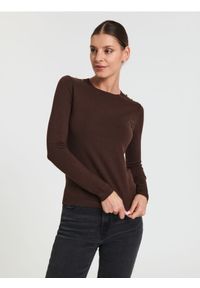 Sinsay - Sweter z ozdobnymi guzikami - brązowy. Kolor: brązowy