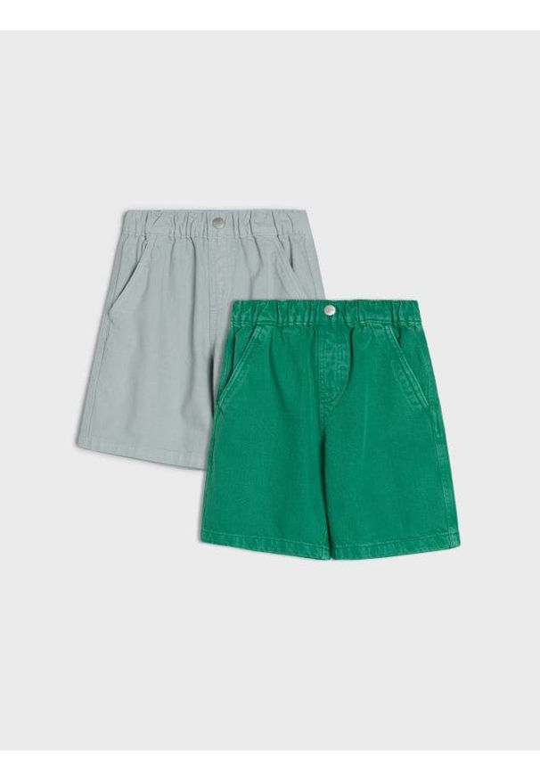 Sinsay - Bawełniane szorty jeansowe 2 pack - wielobarwny. Materiał: bawełna, jeans