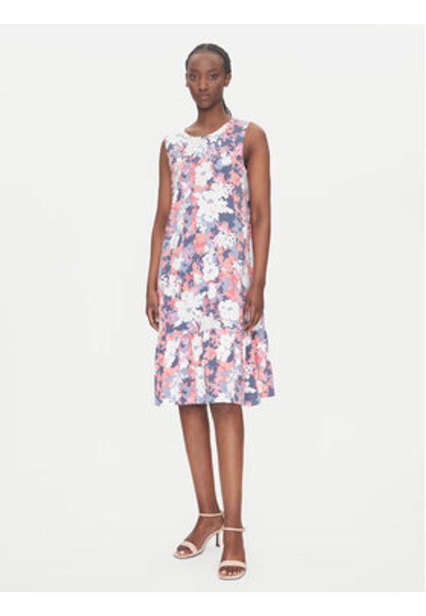 Olsen Sukienka codzienna 13002036 Kolorowy Regular Fit. Okazja: na co dzień. Materiał: bawełna. Wzór: kolorowy. Typ sukienki: proste. Styl: casual