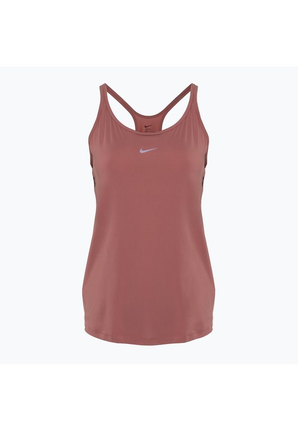 Tank top treningowy damski Nike One Classic Dri-Fit Strappy. Kolor: brązowy. Technologia: Dri-Fit (Nike)