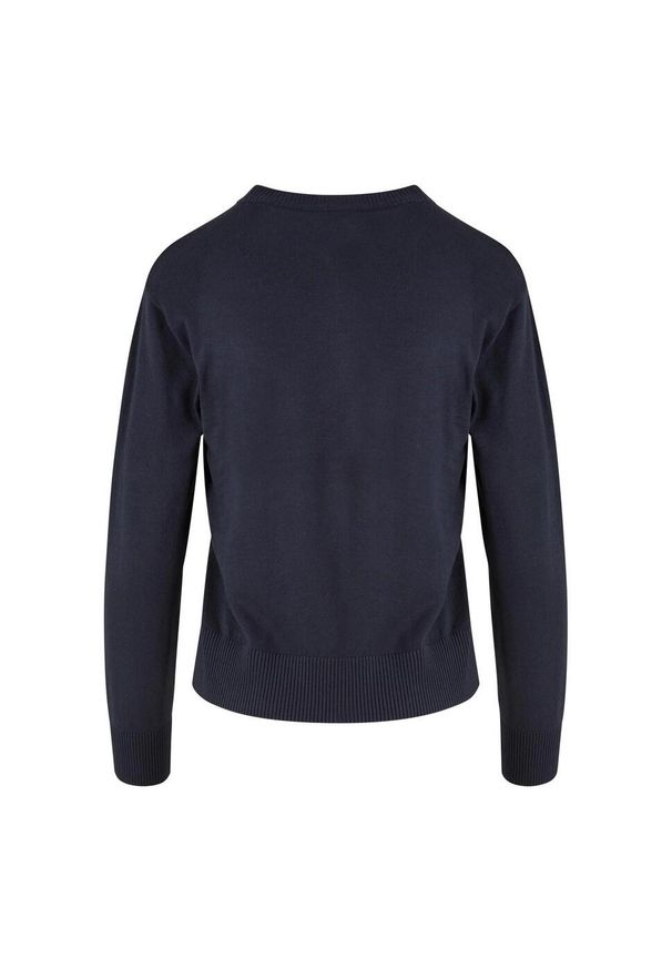 Urban Classics - Bluza Damska Dzianinowa Z Okrągłym Dekoltem. Kolor: niebieski. Materiał: dzianina