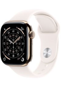 APPLE - Smartwatch Apple Watch 11 GPS + Cellular 46mm Gold Titanium Sport Band S/M Różowy (MFD54MP/A). Rodzaj zegarka: smartwatch. Kolor: różowy. Styl: sportowy #1