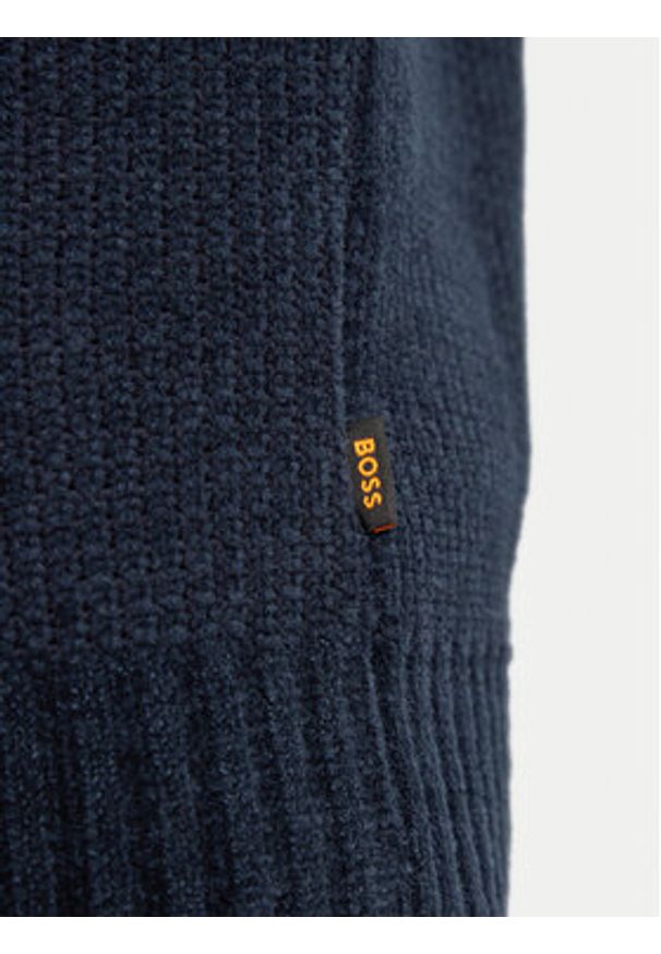 BOSS - Boss Sweter 50523568 Granatowy Regular Fit. Kolor: niebieski. Materiał: bawełna