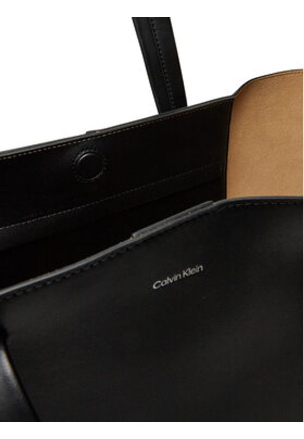 Calvin Klein Torba Ck Premium Leather E/W Tote Xl K50K512894 Czarny. Kolor: czarny. Materiał: skóra