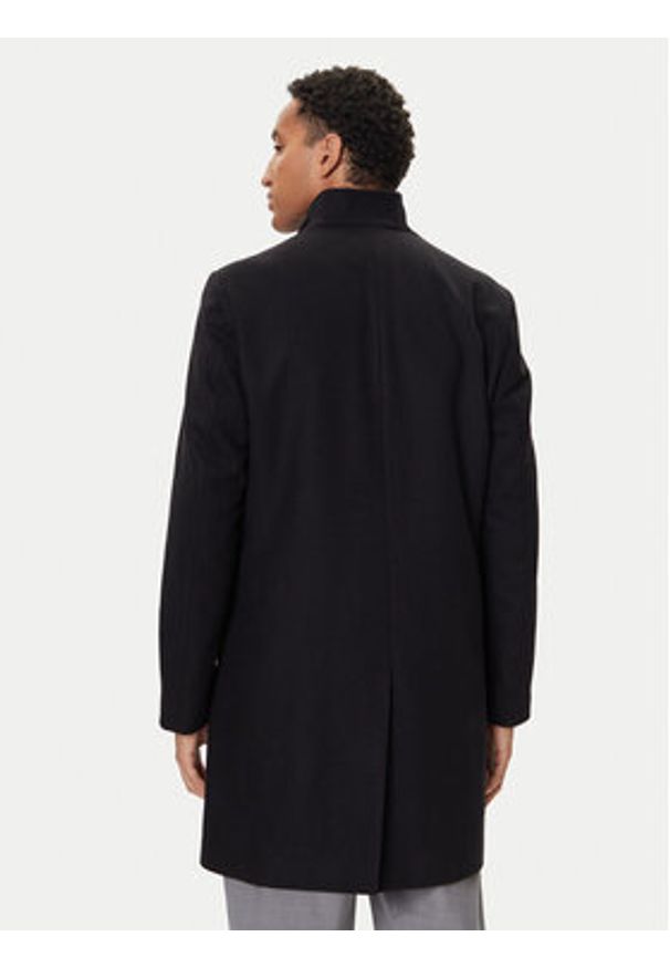 Hugo - HUGO Płaszcz wełniany Mintrax2541 50546551 Czarny Regular Fit. Kolor: czarny. Materiał: wełna