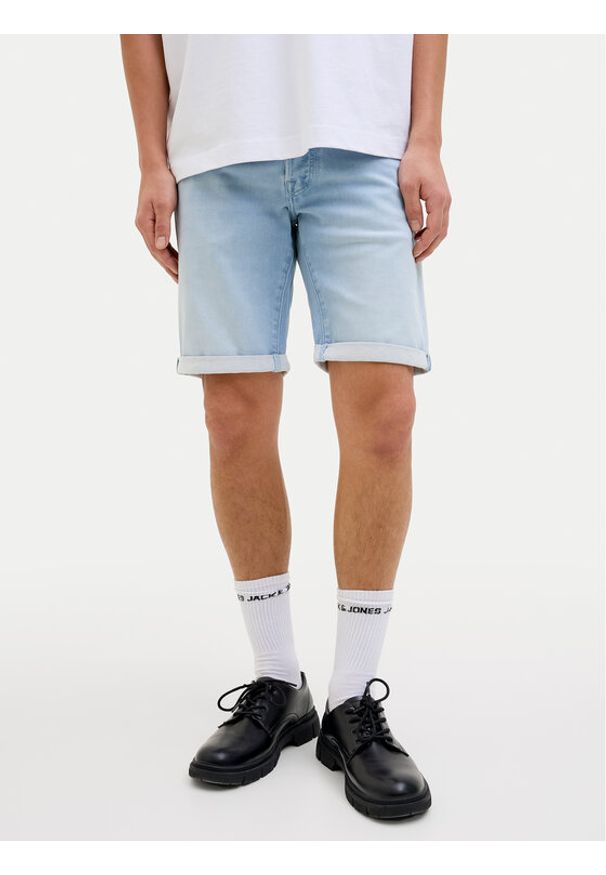 Jack & Jones Szorty jeansowe Rick 12269609 Niebieski Regular Fit. Kolor: niebieski. Materiał: bawełna