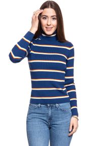 Wrangler - DAMSKI SWETER WRANGLER TURTLE NECK BLUE DEPTHS W8N0PWXJY 112132401