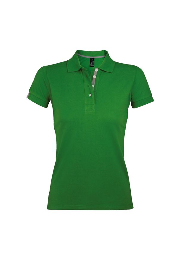 SOL'S - Damska Koszulka Polo Portland. Typ kołnierza: polo. Kolor: zielony