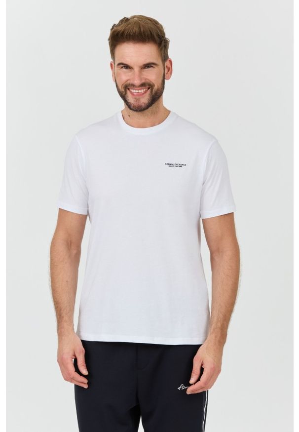 Armani Exchange - ARMANI EXCHANGE Biały męski t-shirt, Rozmiar XL. Kolor: biały