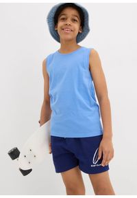 bonprix - Tank top (5 szt.) z bawełny organicznej. Kolor: niebieski. Materiał: bawełna