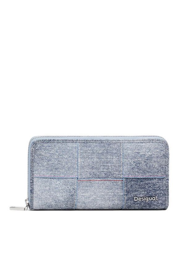 Desigual Duży Portfel Damski 25SAYP49 Szary. Kolor: szary. Materiał: skóra