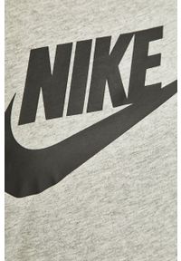 Nike Sportswear - T-shirt. Okazja: na co dzień. Kolor: szary. Materiał: dzianina. Wzór: nadruk. Styl: casual #5