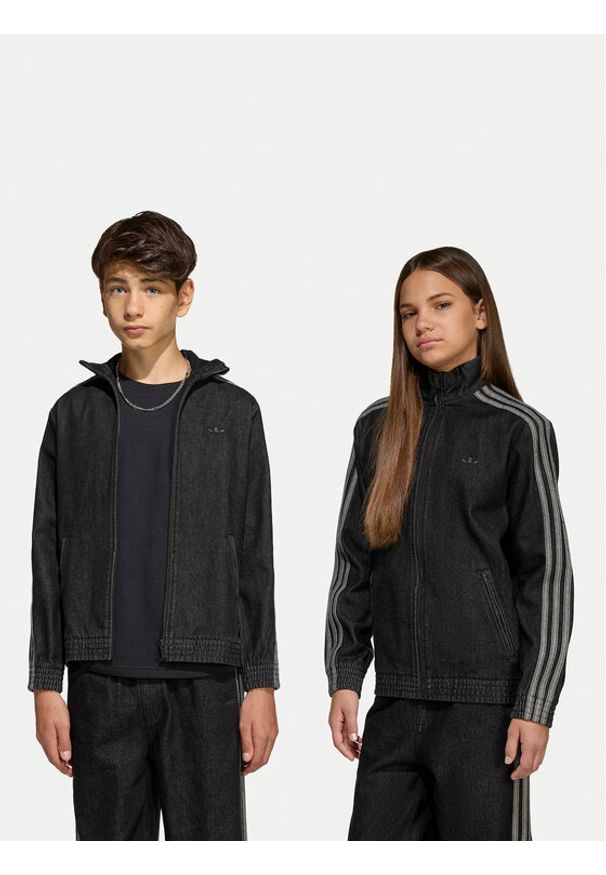 Adidas - adidas Kurtka jeansowa Firebird KE2965 Czarny Loose Fit. Kolor: czarny. Materiał: bawełna