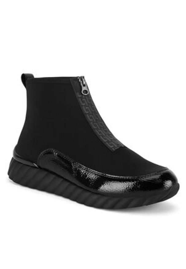 Remonte Botki D5983-03 Czarny. Kolor: czarny. Materiał: materiał