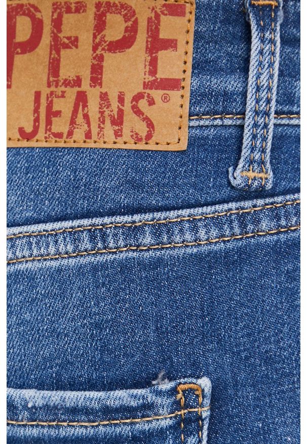 Pepe Jeans - Szorty jeansowe Mary Archive. Okazja: na co dzień. Stan: podwyższony. Kolor: niebieski. Materiał: denim. Styl: casual
