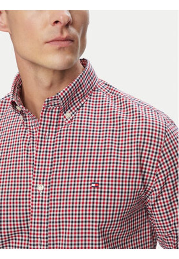 TOMMY HILFIGER - Tommy Hilfiger Koszula Gingham MW0MW43319 Czerwony Regular Fit. Kolor: czerwony. Materiał: bawełna