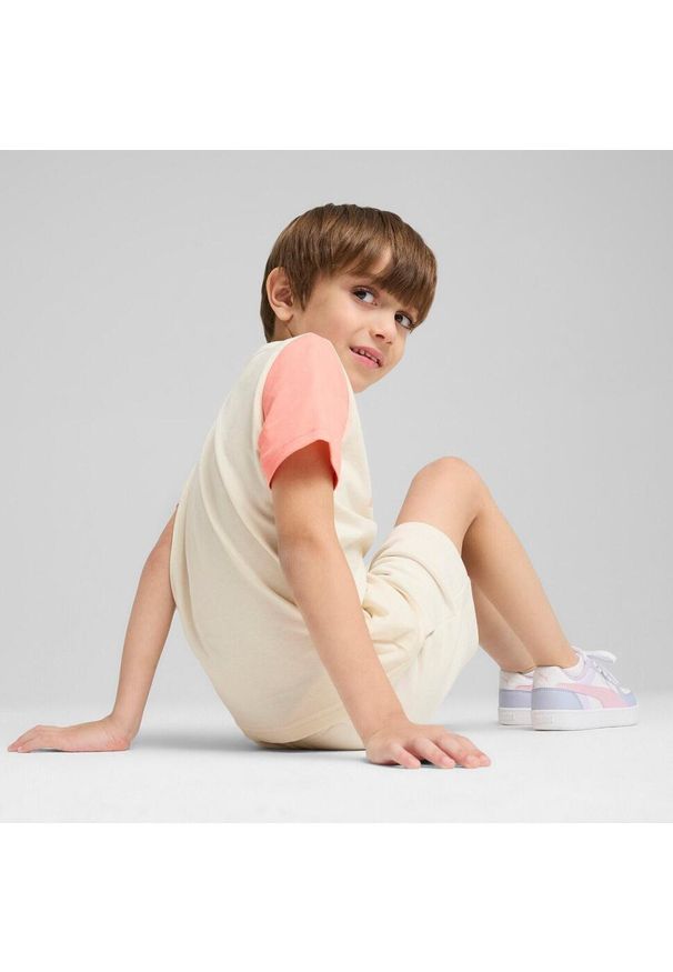 Koszulka Puma Sandy Adventures Tee Ps, Dzieci. Kolor: beżowy. Materiał: bawełna, materiał