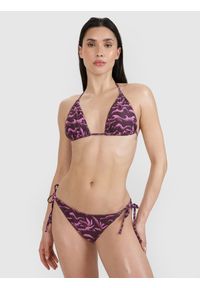 4f - 4F Góra od bikini damska - fioletowa XL. Kolor: fioletowy. Materiał: materiał, włókno, syntetyk, elastan
