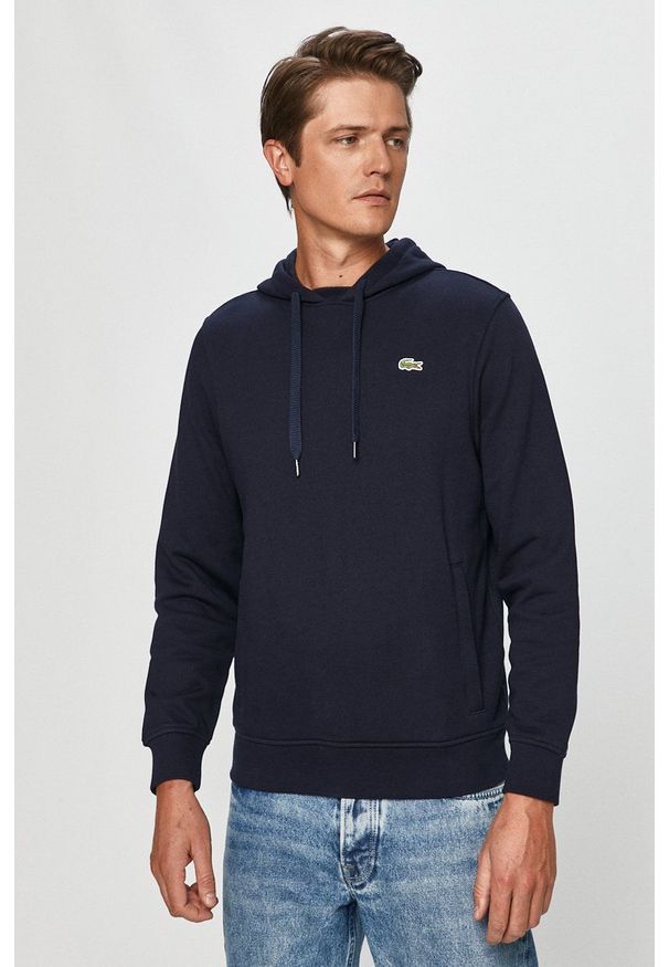 Lacoste - Bluza. Okazja: na co dzień. Kolor: niebieski. Materiał: dzianina. Wzór: gładki. Styl: casual