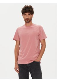 Tommy Jeans T-Shirt Linear Chest DM0DM21780 Różowy Slim Fit. Kolor: różowy. Materiał: bawełna #1