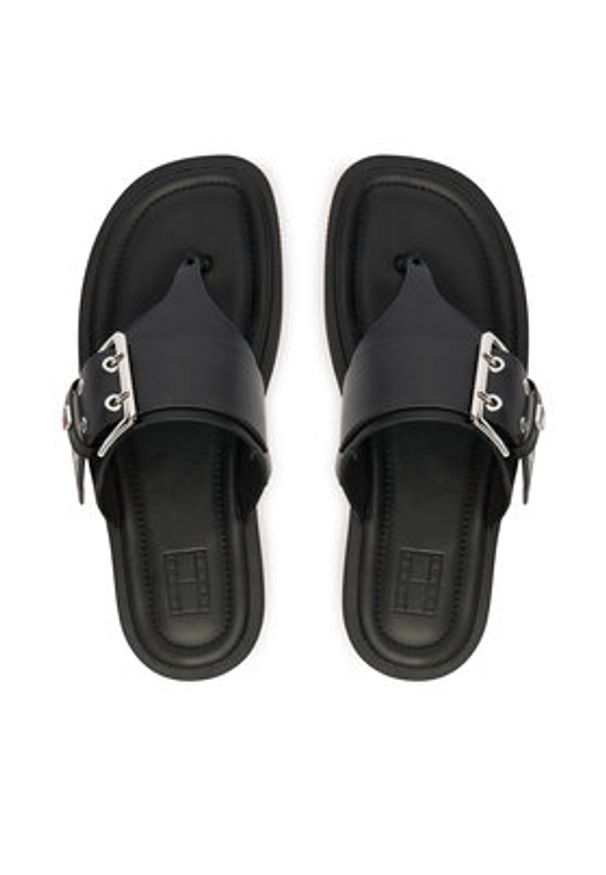 Tommy Jeans Japonki Tjw Buckle Sandal EN0EN02948 Czarny. Kolor: czarny. Materiał: skóra