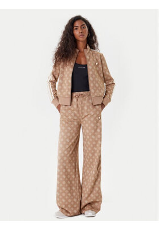 Guess Bluza V5YQ07 K0282 Brązowy Regular Fit. Kolor: brązowy. Materiał: syntetyk