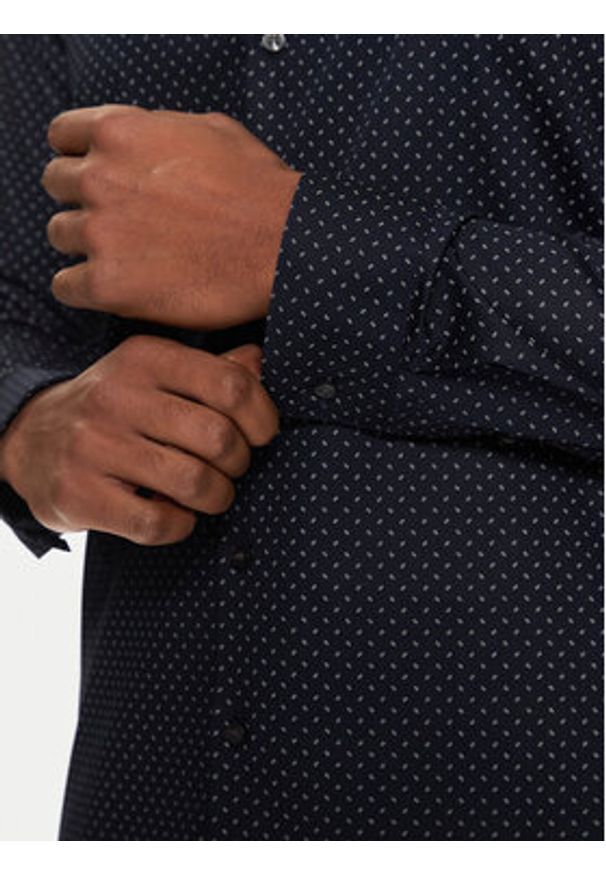 Calvin Klein Koszula K10K113846 Granatowy Slim Fit. Kolor: niebieski. Materiał: bawełna