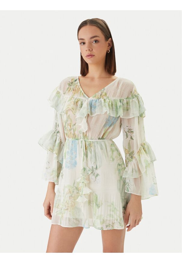 Guess Sukienka koktajlowa W6GKA5 W2400 Zielony Regular Fit. Kolor: zielony. Materiał: syntetyk. Styl: wizytowy