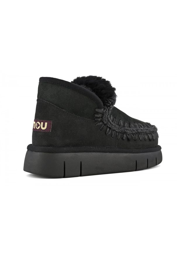 Mou - MOU Eskimo Bounce Sneaker Śniegowce damskie. Okazja: na co dzień. Kolor: czarny. Materiał: zamsz, materiał, wełna. Sezon: zima. Styl: elegancki, casual, klasyczny, sportowy