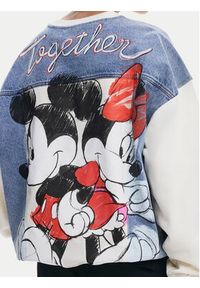Desigual Bluza Mickey Mouse 25SWSK39 Écru Regular Fit. Materiał: bawełna. Wzór: motyw z bajki