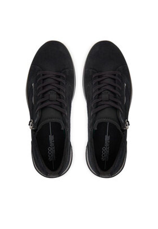 ecco - ECCO Sneakersy 22381350472 Czarny. Kolor: czarny. Materiał: zamsz, skóra